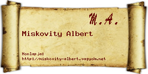 Miskovity Albert névjegykártya